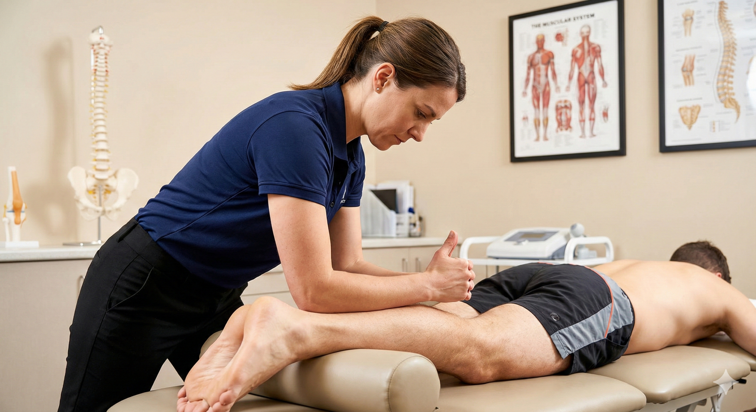 Registered Physiotherapist Oakville providing soft tissue mobilization as part of a spinal manipulation benefits program.